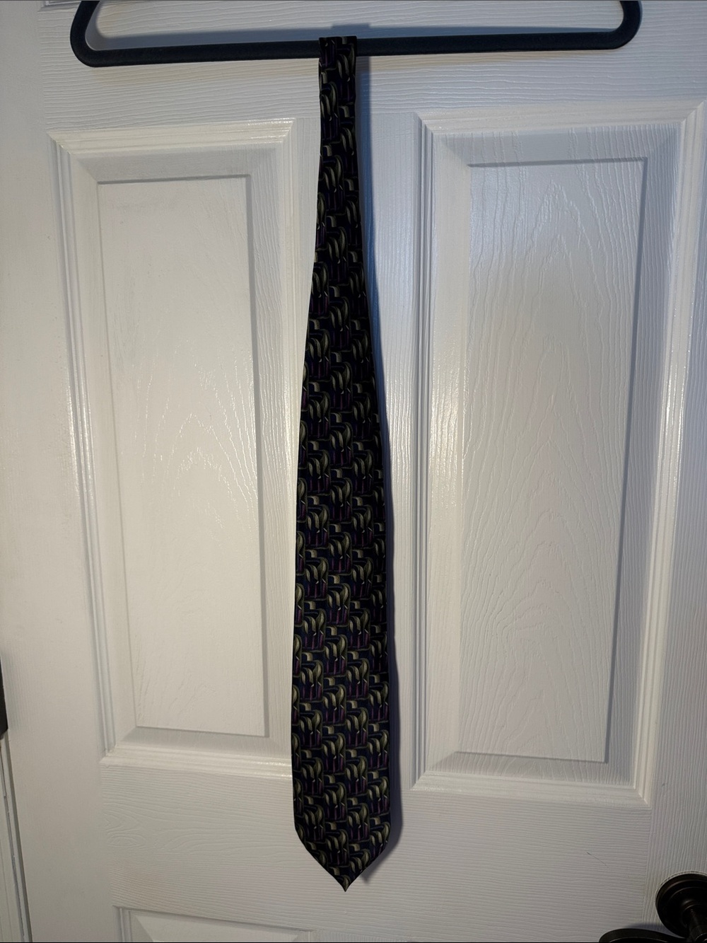 The Beatles Birthday Silk Geometric Necktie in Green and Purple